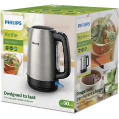 Philips Daily Collection 1.7L Stainless Steel Kettle - Stylish, Fast Boiling & Durable Design